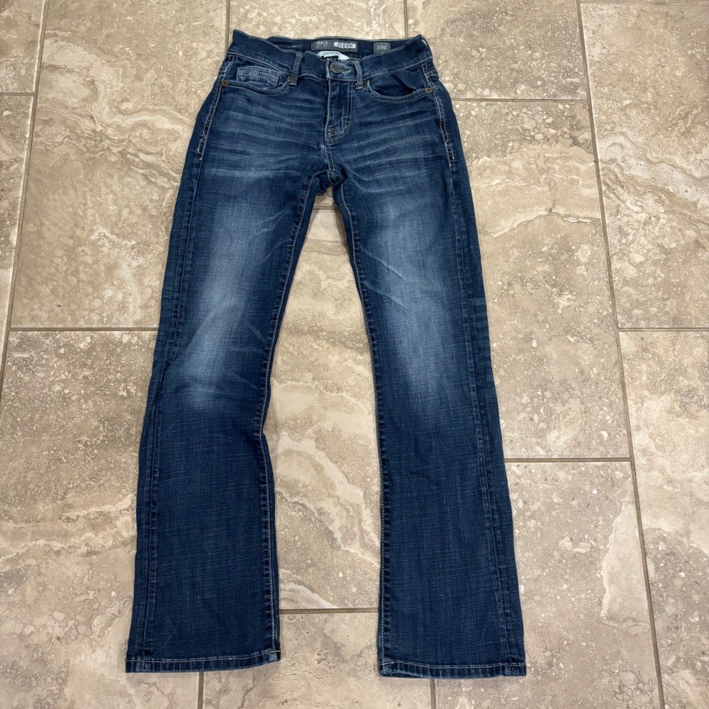BKE Aiden Bootleg Jeans Mens 28R Dark Wash Bootcut‎ Denim ABS21130